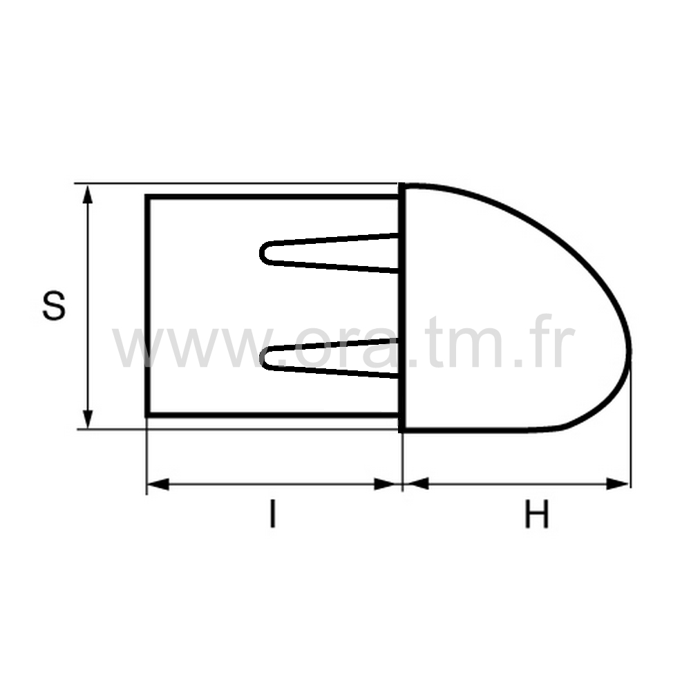 CTSA - COUVRE TUBE A AILETTES - RECTANGULAIRE